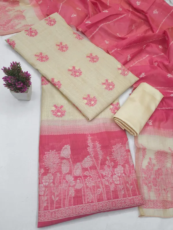 Linen_Festive_Woven_Floral_Pink_Suit_Material