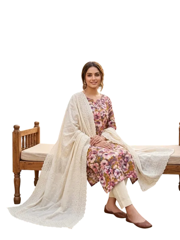 Yellow_Cotton_Floral_Printed_Unstitched_Suit_Material_For_Women