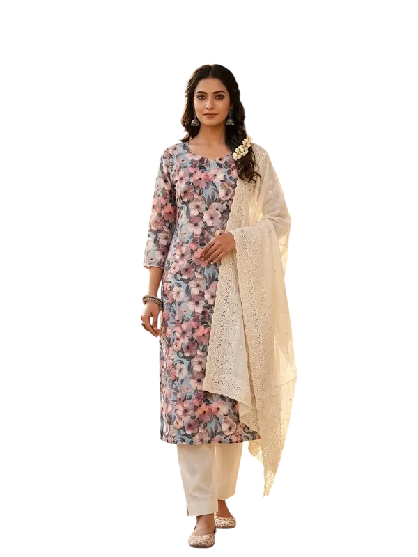 Pink_Cotton_Floral_Printed_Unstitched_Suit_Material_For_Women