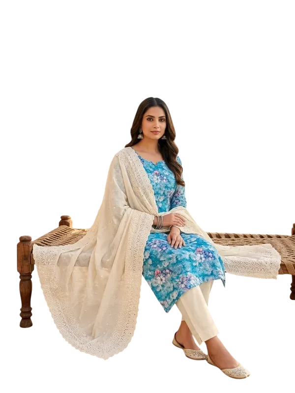Light_Blue_Cotton_Floral_Printed_Unstitched_Suit_Material_For_Women
