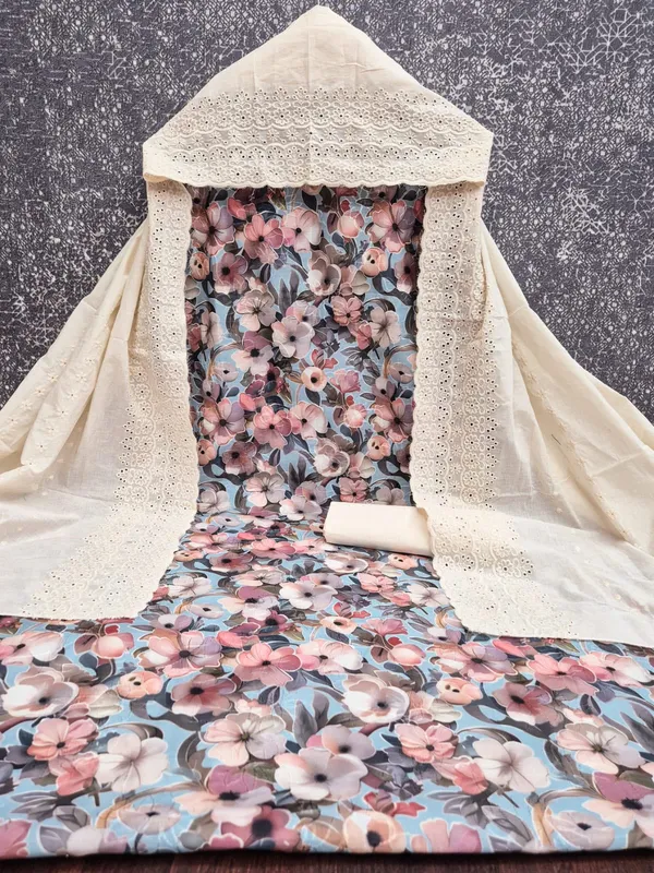 Pink_Cotton_Floral_Printed_Unstitched_Suit_Material_For_Women