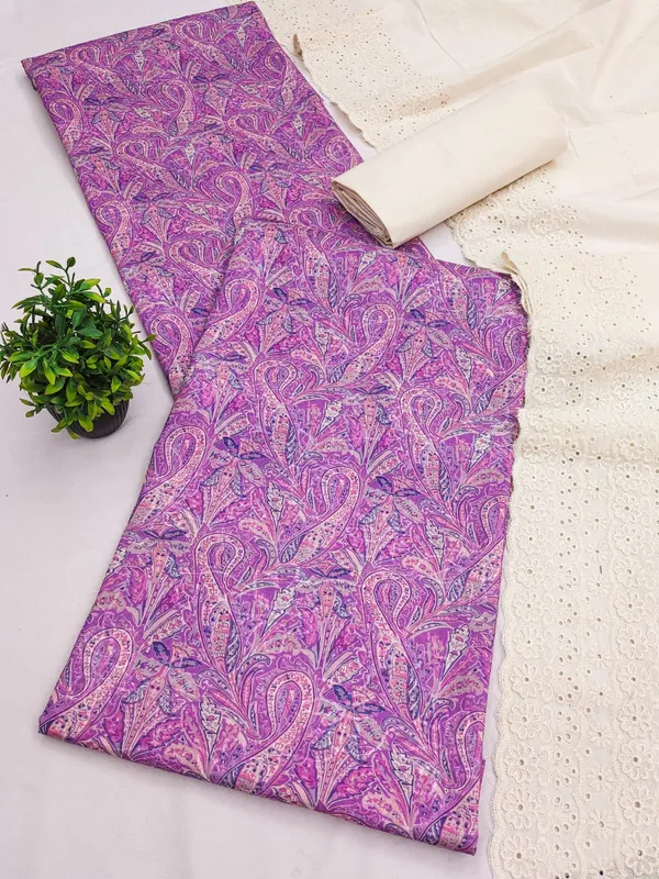 Dark_Purple_Cotton_Floral_Printed_Unstitched_Suit_Material_For_Women
