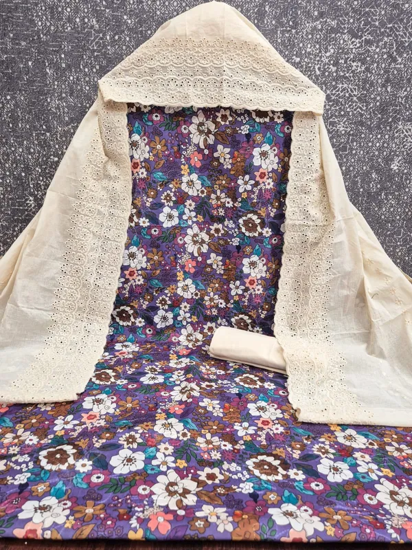Purple_Cotton_Floral_Unstitched_Suit_Material_For_Women