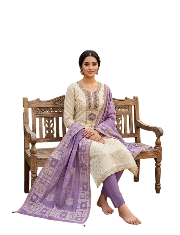 Silk_Festive_Embroidered_Cream_Purple_Suit_Material