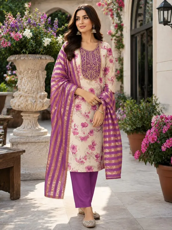 Purple_Silk_Floral_Printed_Embroidered_Unstitched_Suit_Material_For_Women