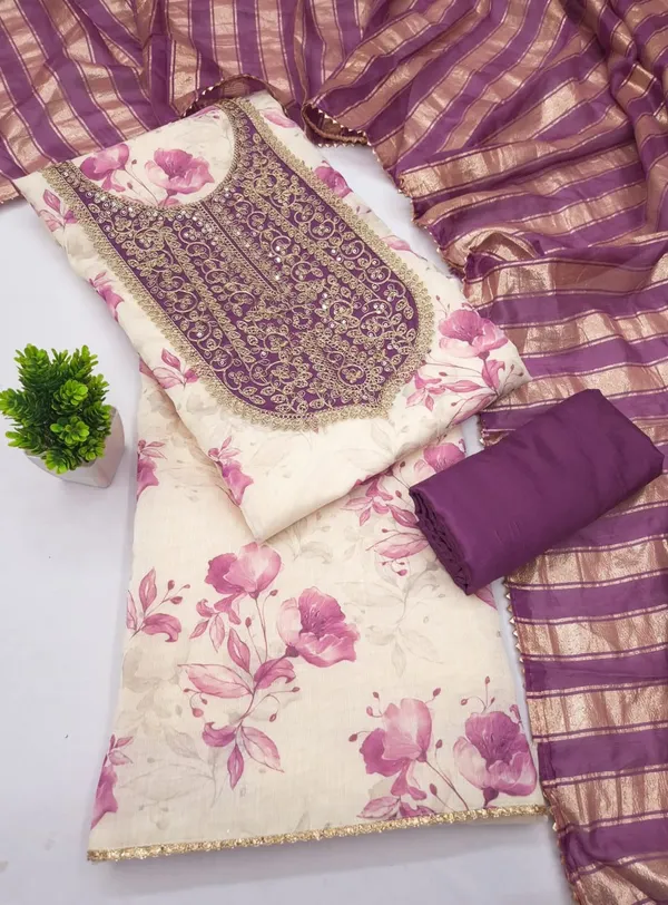 Purple_Silk_Floral_Printed_Embroidered_Unstitched_Suit_Material_For_Women
