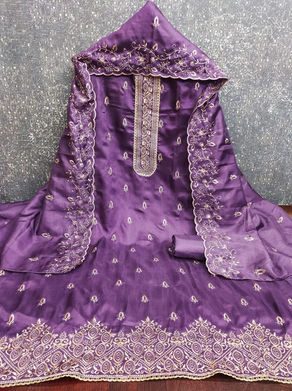 Purple_Silk_Chikankari_Embroidered_Unstitched_Suit_Material_For_Women