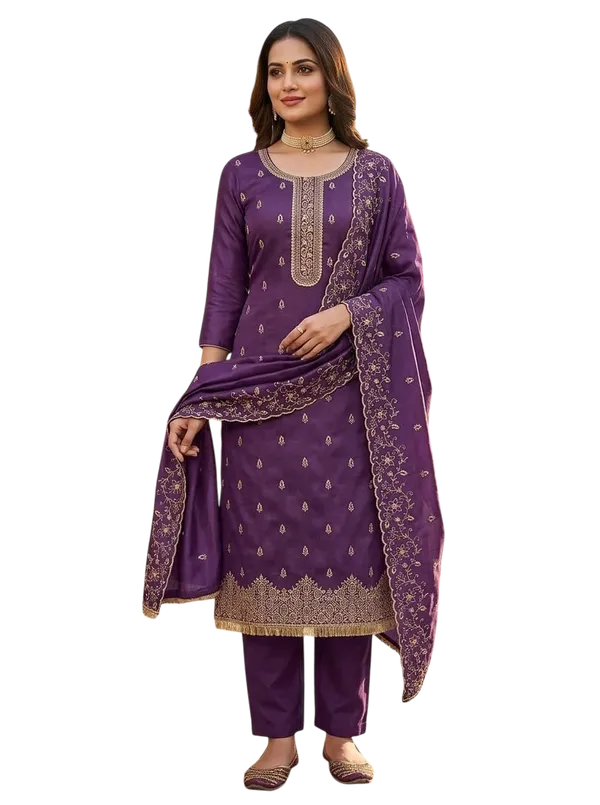 Purple_Silk_Chikankari_Embroidered_Unstitched_Suit_Material_For_Women