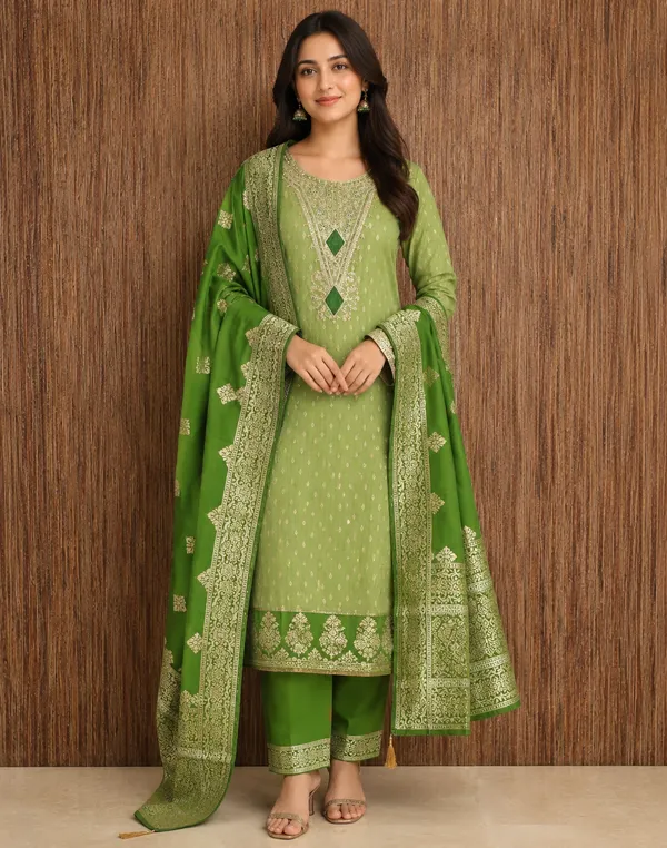 Green_Silk_Embroidered_Unstitched_Suit_Material_For_Women