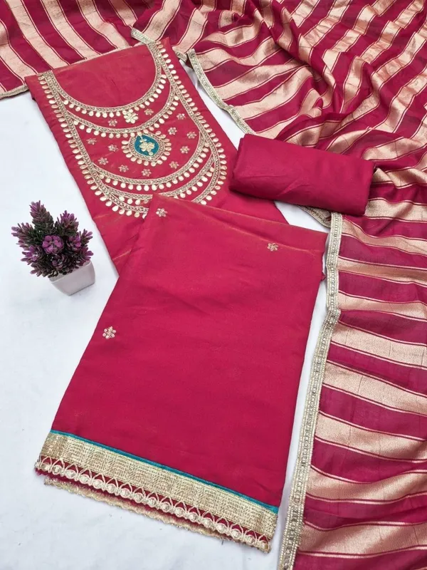 Red_Silk_Embroidered_Unstitched_Suit_Material_For_Women