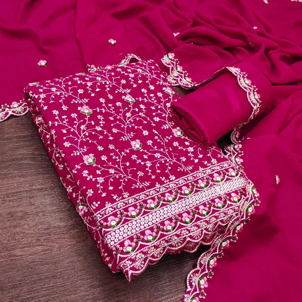 Red_Silk_Floral_Embroidered_Unstitched_Suit_Material_For_Women