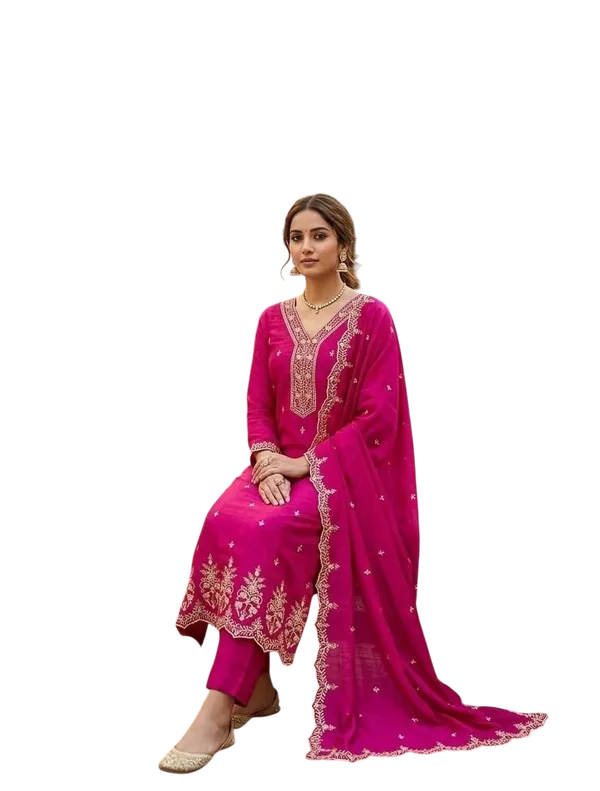 Silk_Festive_Embroidered_Red_Suit_Material