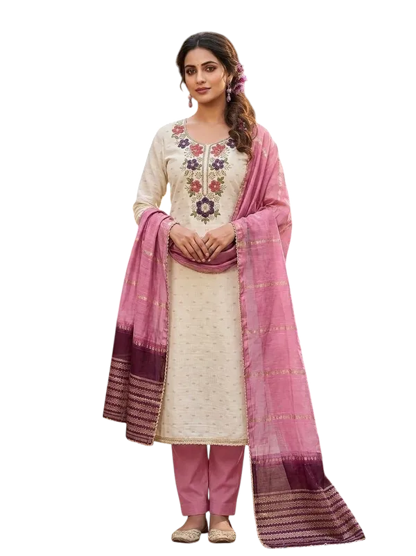 Red_Silk_Floral_Embroidered_Unstitched_Suit_Material_For_Women