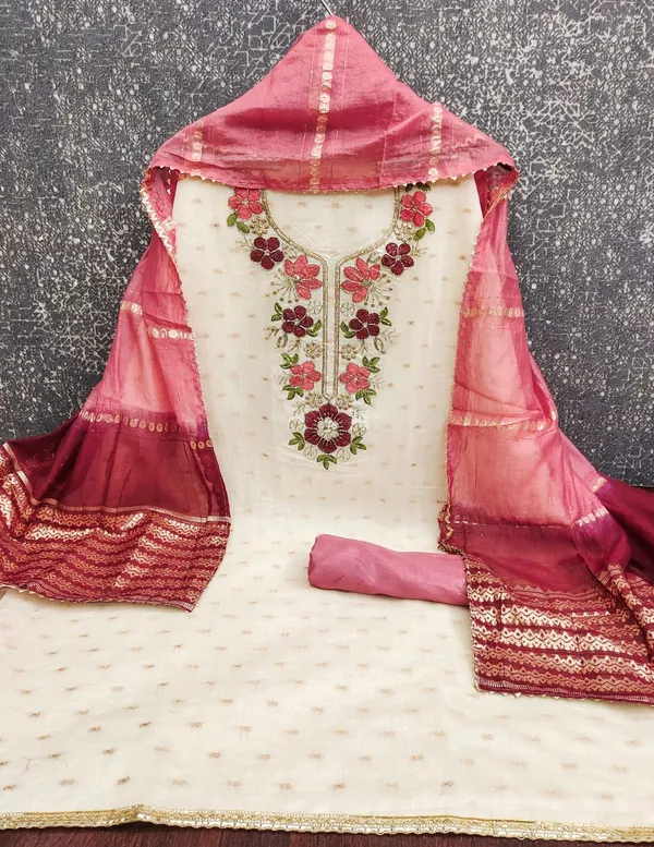 Red_Silk_Floral_Embroidered_Unstitched_Suit_Material_For_Women