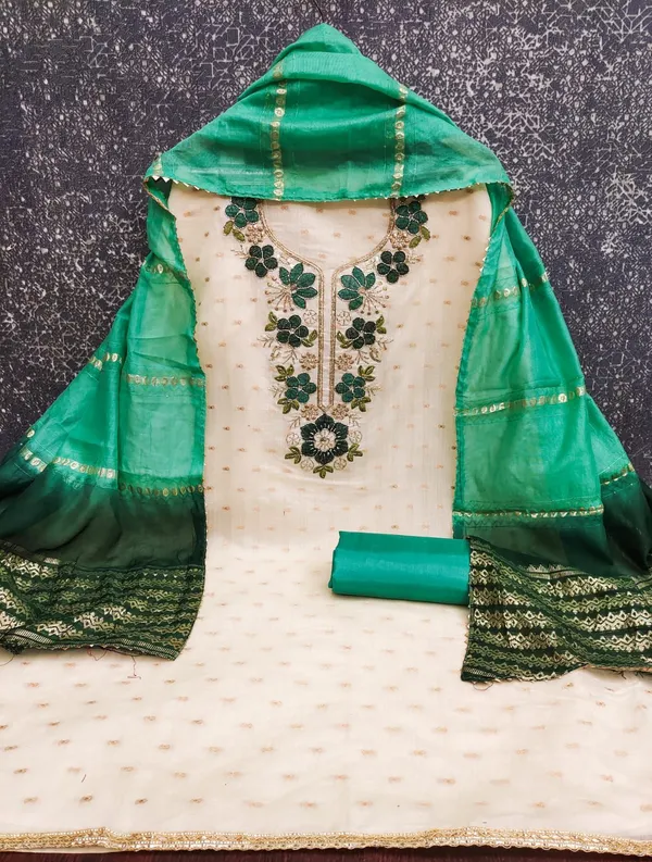 Green_Silk_Floral_Embroidered_Unstitched_Suit_Material_For_Women