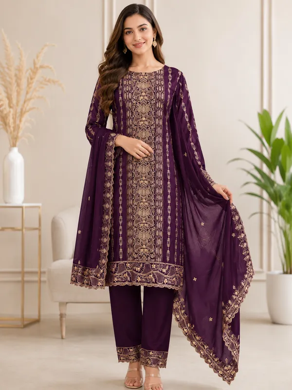 Silk_Festive_Printed_Purple_Suit_Material