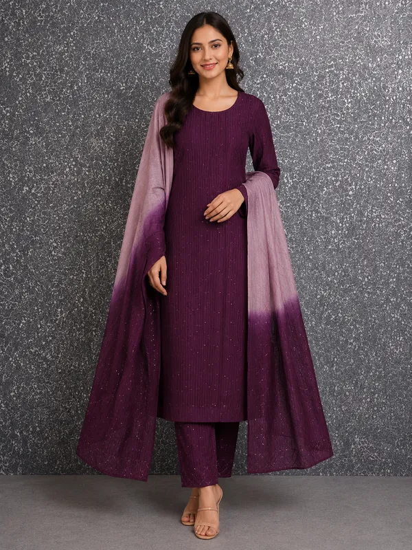 Chanderi_Ethnic_Self_Design_Purple_Suit_Material