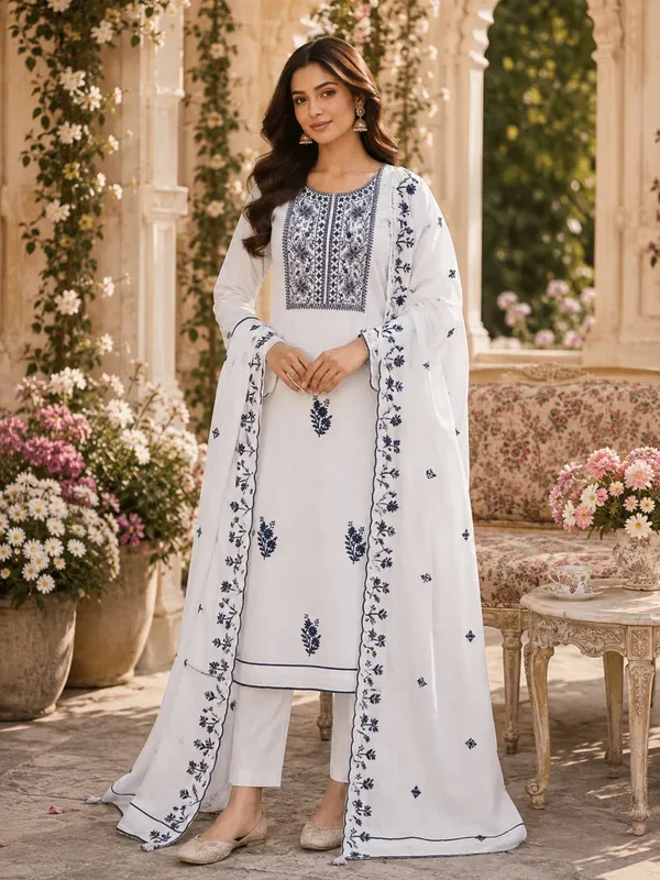 White_Black_Chikankari_Suit_Set