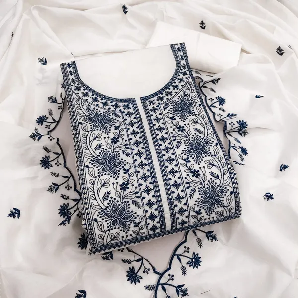 White_Black_Chikankari_Suit_Set