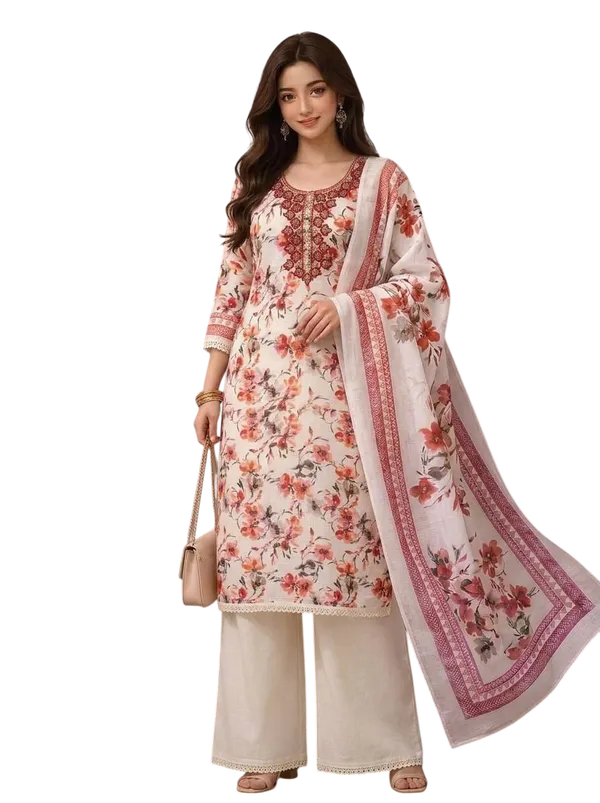 Unstitched_Suit_Material_-_White_&_Pink_Floral_Designer_Suit_Set_(Top,_Botton_and_Dupatta)