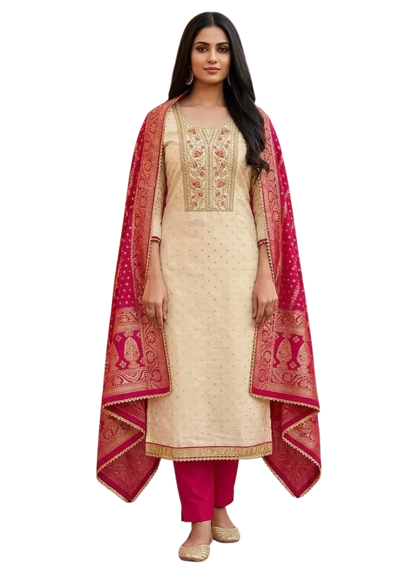 Banarasi_Jacquard_Festive_Zari_Woven_Red_Suit_Material