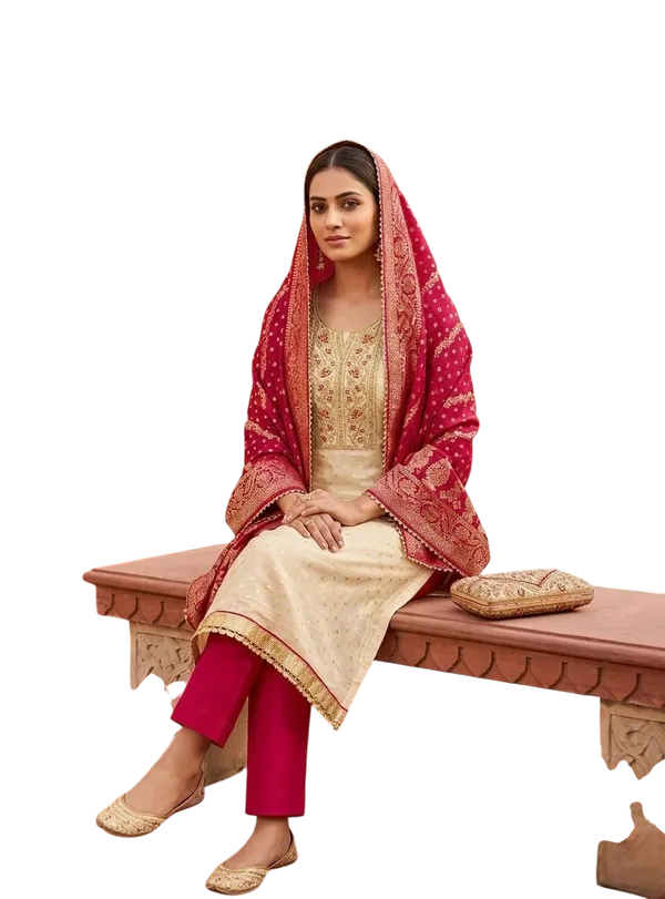 Banarasi_Jacquard_Festive_Zari_Woven_Red_Suit_Material