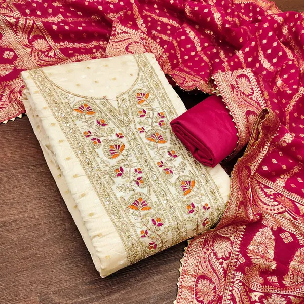 Banarasi_Jacquard_Festive_Zari_Woven_Red_Suit_Material