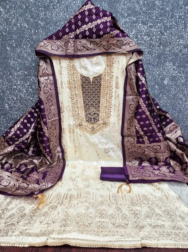 Purple_Banarasi_Jacquard_Woven_Unstitched_Suit_Material_For_Women