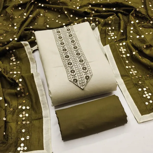Beige_Silk_Embroidered_Unstitched_Suit_Material_For_Women