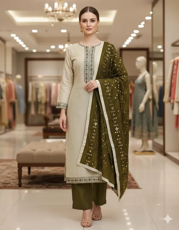 Beige_Silk_Embroidered_Unstitched_Suit_Material_For_Women