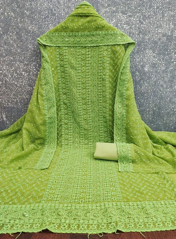 Green_Silk_Chikankari_Embroidered_Unstitched_Suit_Material_For_Women