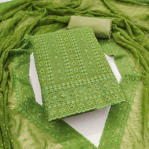 Green_Silk_Chikankari_Embroidered_Unstitched_Suit_Material_For_Women