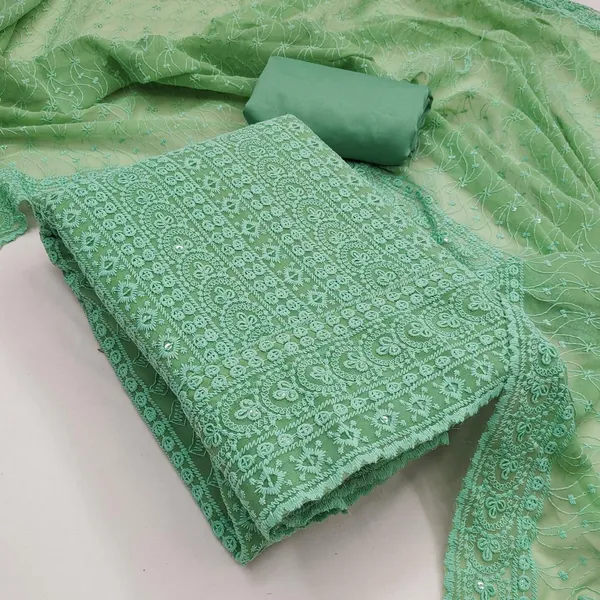 Olive_Silk_Chikankari_Embroidered_Unstitched_Suit_Material_For_Women