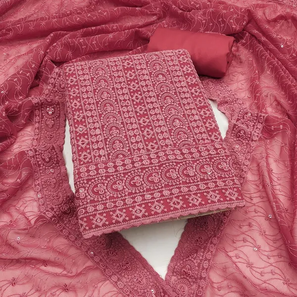 Pink_Silk_Chikankari_Embroidered_Unstitched_Suit_Material_For_Women
