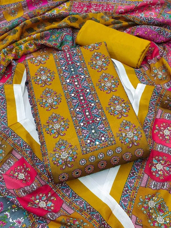 Polyester_Festive_Self_Design_Yellow_Suit_Material