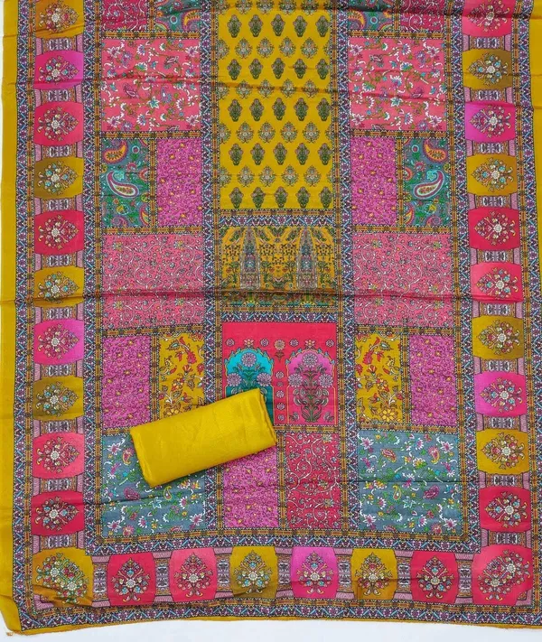 Polyester_Festive_Self_Design_Yellow_Suit_Material