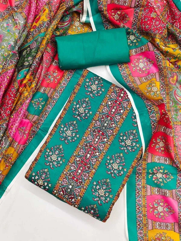 Green_Polyester_Self_Design_Unstitched_Suit_Material_For_Women