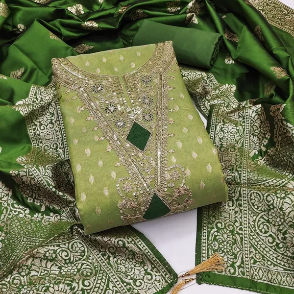 Green_Silk_Embroidered_Unstitched_Suit_Material_For_Women