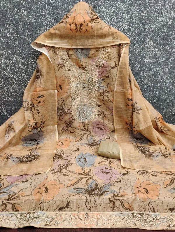Cotton_Ethnic_Embroidered_Brown_Unstitched_Suit_Material