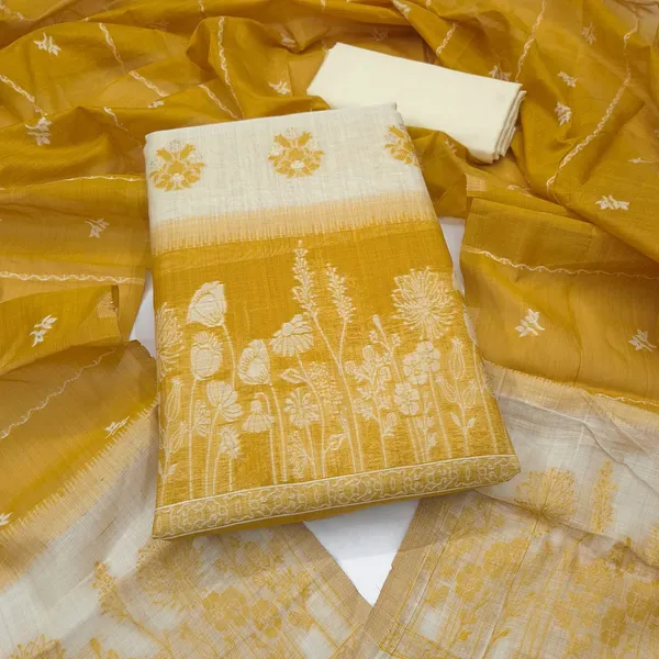 Yellow_Linen_Blend_Woven_Floral_Unstitched_Suit_Material_For_Women