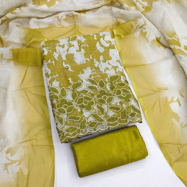 Yellow_Silk_Floral_Print_Unstitched_Suit_Material_For_Women