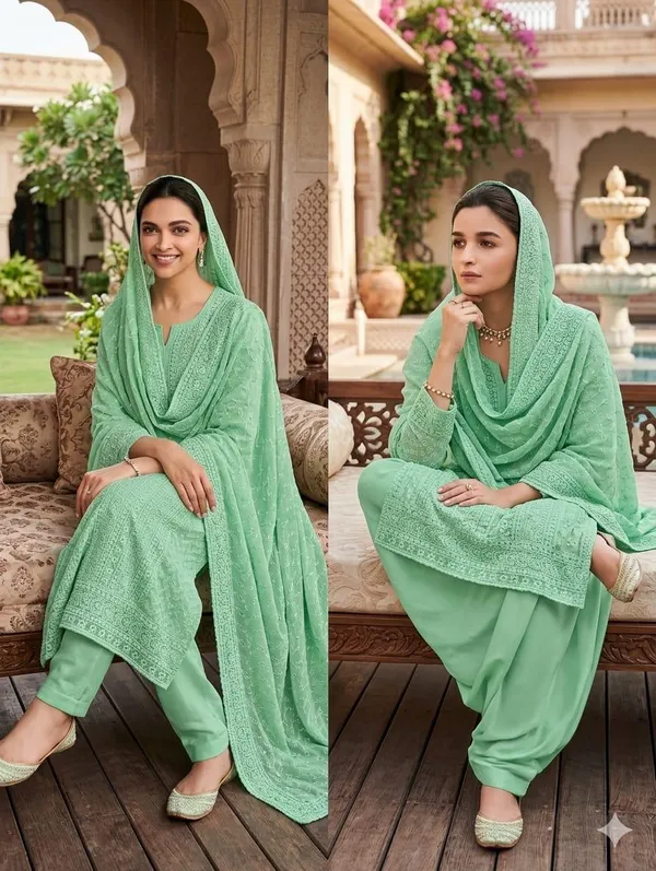 Olive_Silk_Chikankari_Embroidered_Unstitched_Suit_Material_For_Women