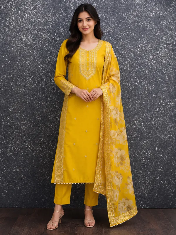 Silk_Festive_Floral_Printed_Yellow_Suit_Material