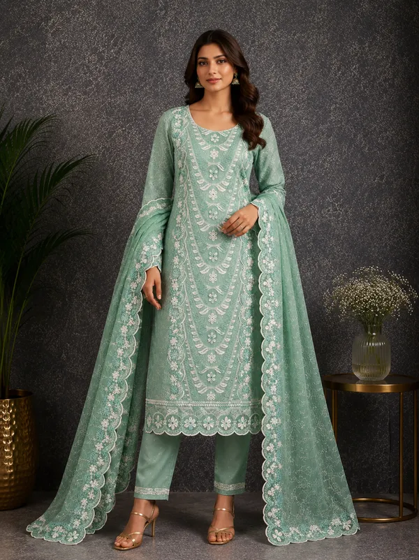 Light_Green_Chanderi_Embroidered_Unstitched_Suit_Material_For_Women