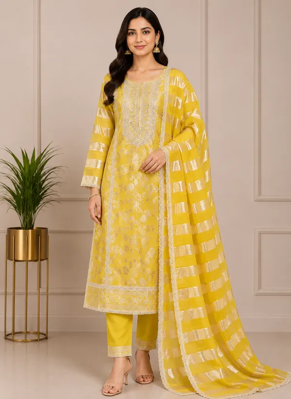 Silk_Festive_Floral_Brocade_Zari_Yellow_Salwar_Suit_Material