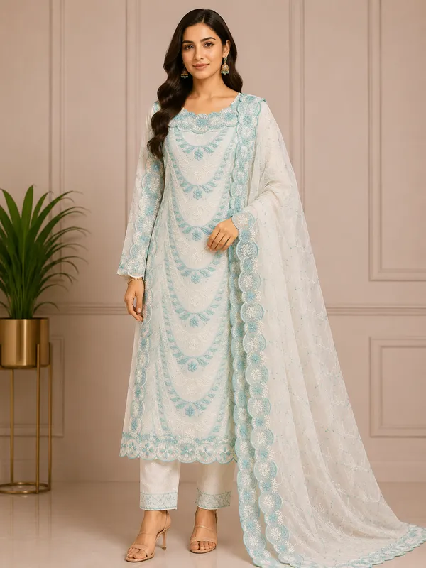 White_Chanderi_Embroidered_Geometric_Suit_Material_For_Women