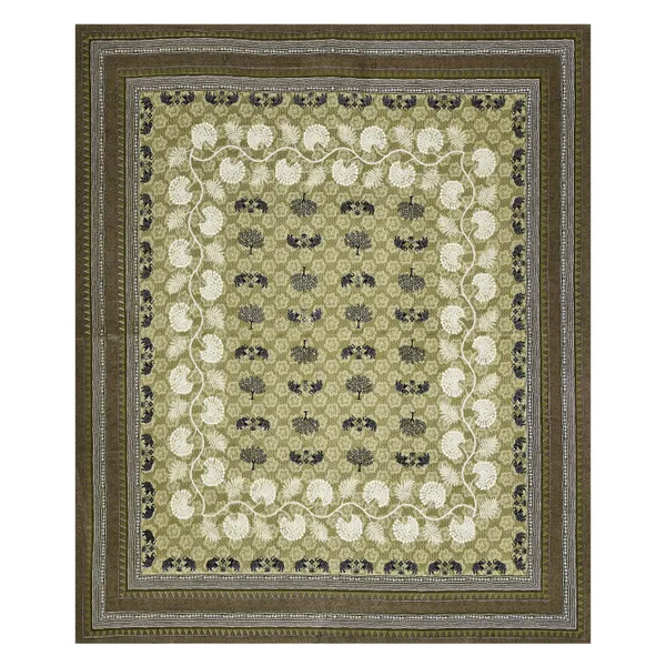 Olive_Green_Cotton__Bedsheet_For_Home_And_Decor_100_X_108_Inch