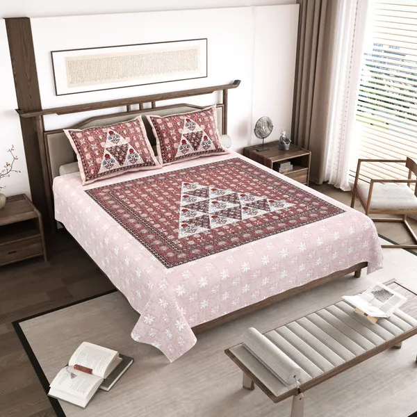 Red_Cotton__Bedsheet_For_Home_And_Decor_100_X_108_Inch