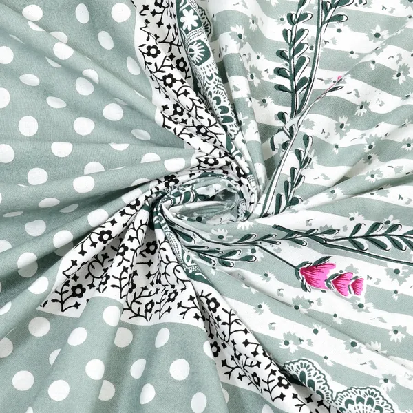 Green_Cotton__Bedsheet_For_Home_And_Decor_100_X_108_Inch