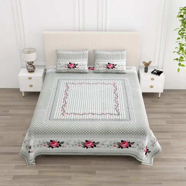 Red_Flower__Cotton__Bedsheet_For_Home_And_Decor_100_X_108_Inch